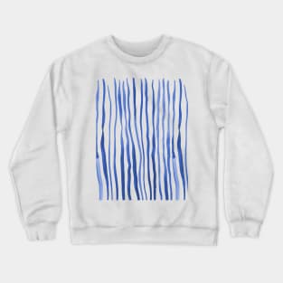 Vertical watercolor lines - blue Crewneck Sweatshirt